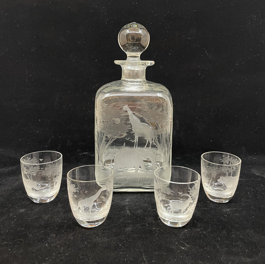 Moser Rowland Ward Big Game Decanter and Glasses (0C000E)