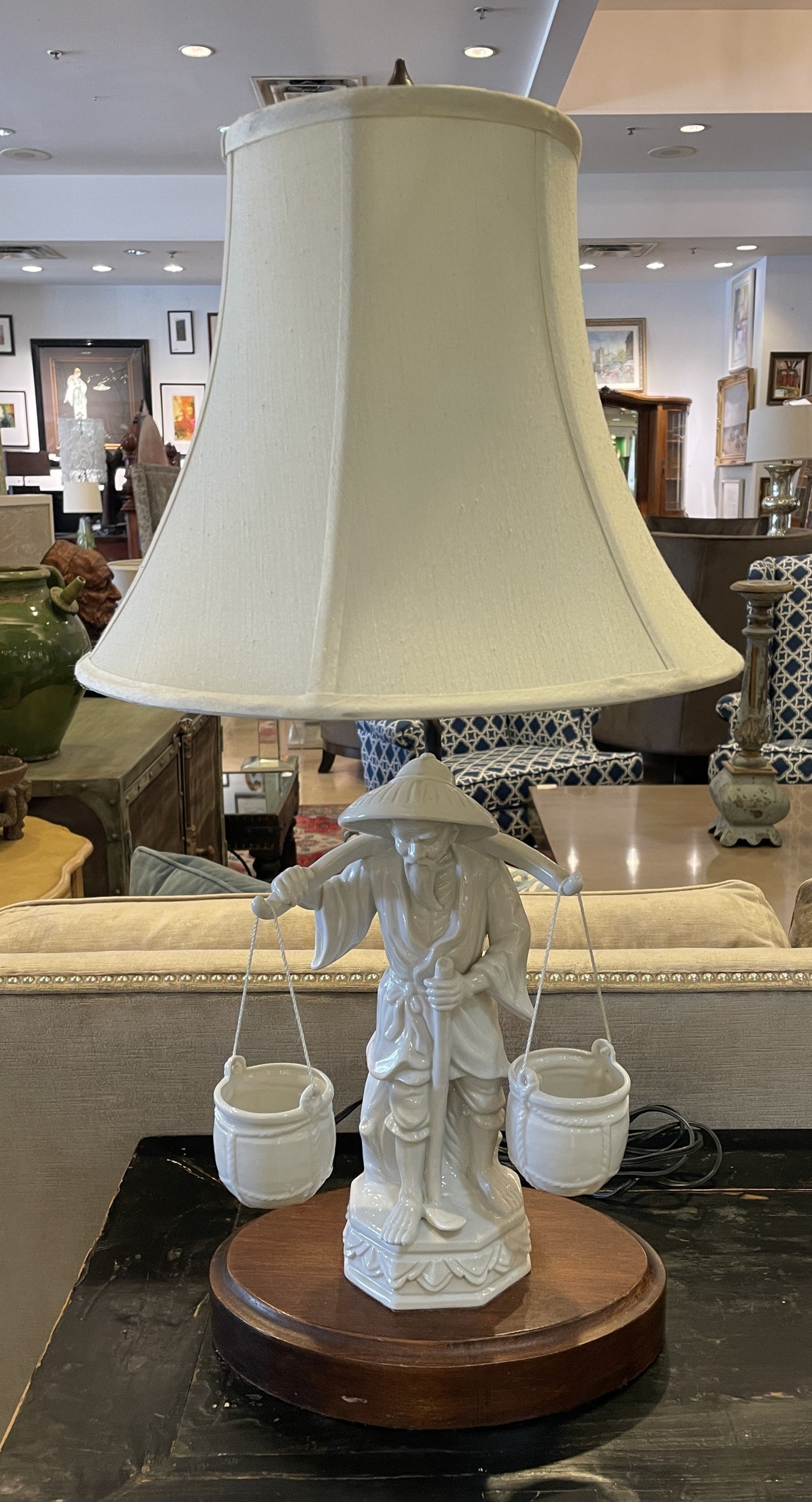 Blanc de Chine Lamp, chinese vintage, AS IS (Two available 0NU001 and 0NU002)