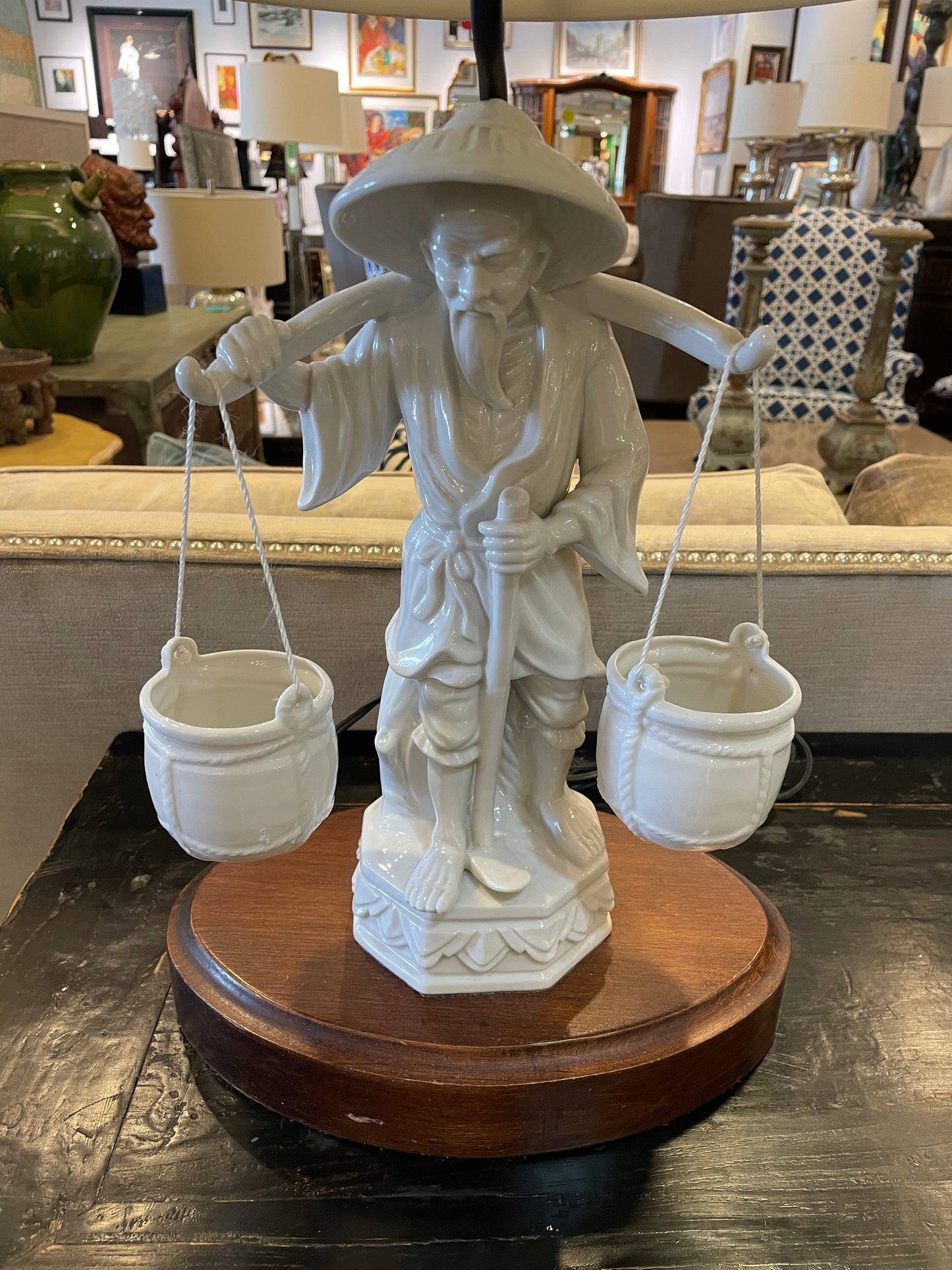 Blanc de Chine Lamp, chinese vintage, AS IS (Two available 0NU001 and 0NU002)