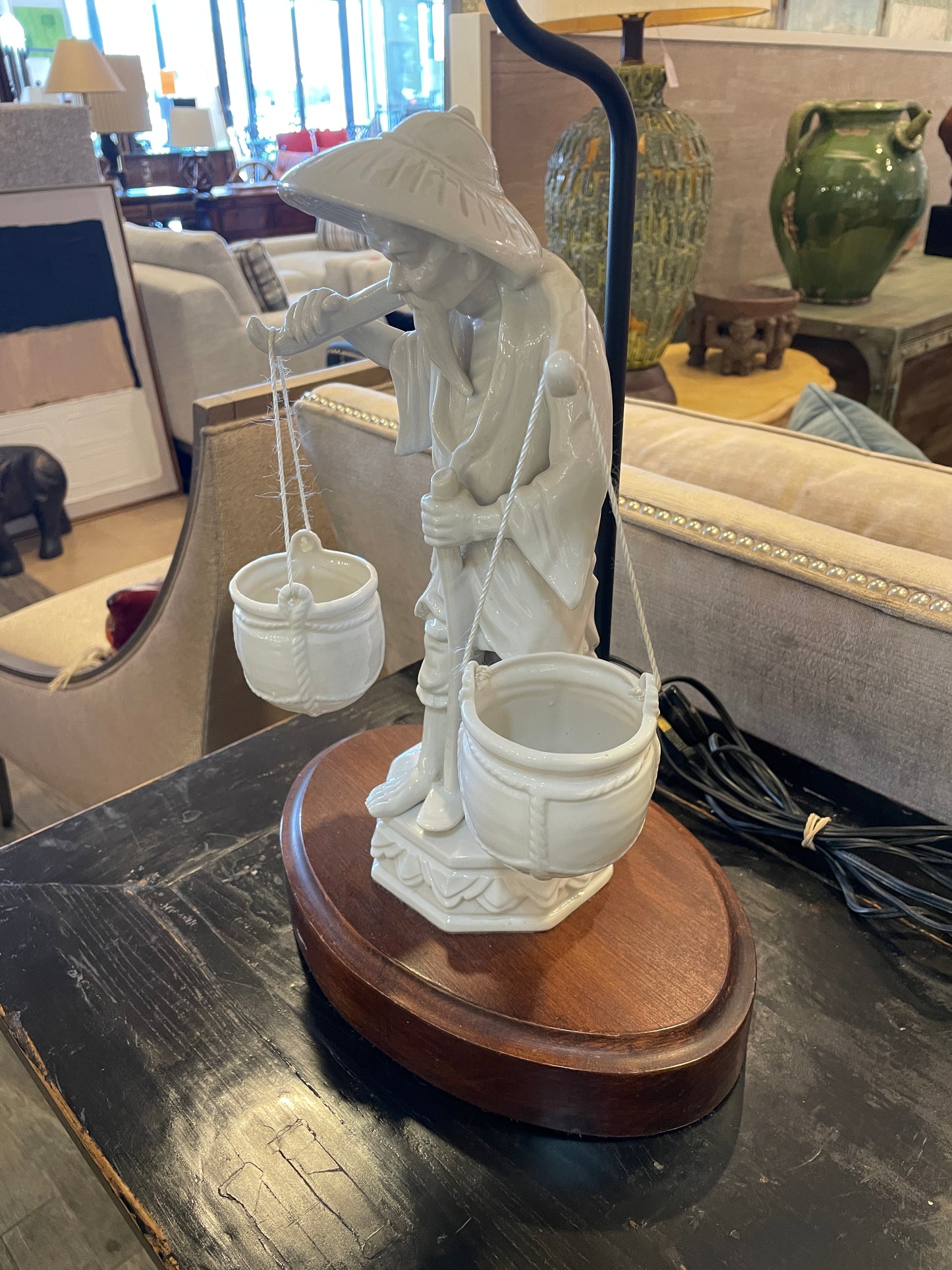 Blanc de Chine Lamp, chinese vintage, AS IS (Two available 0NU001 and 0NU002)