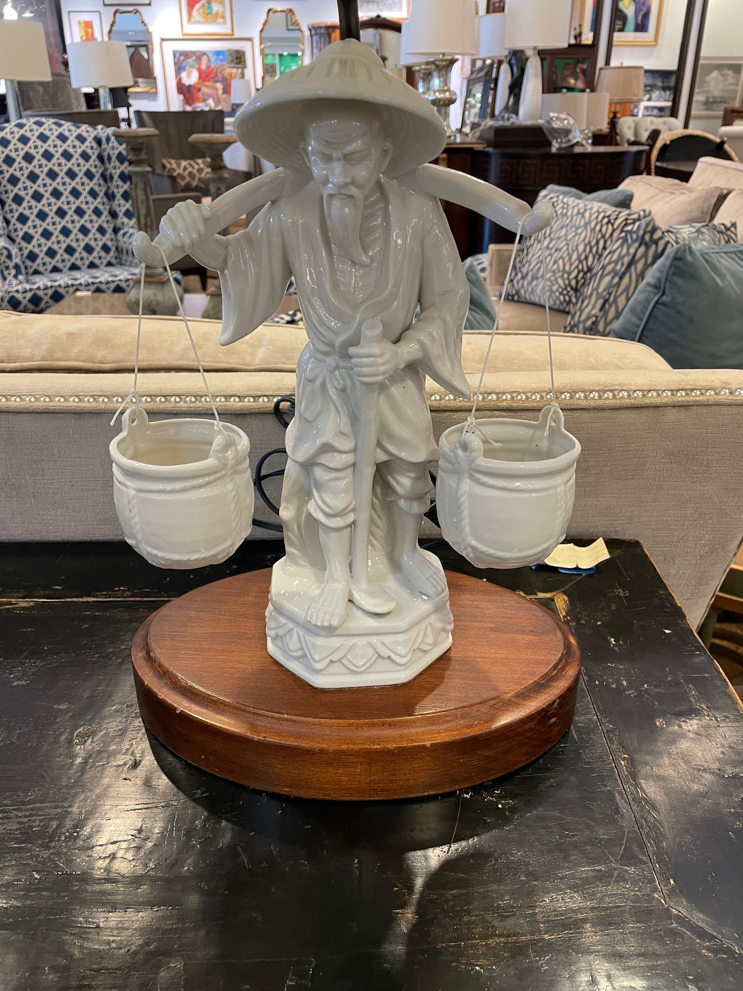 Blanc de Chine Lamp, chinese vintage, AS IS (Two available 0NU001 and 0NU002)