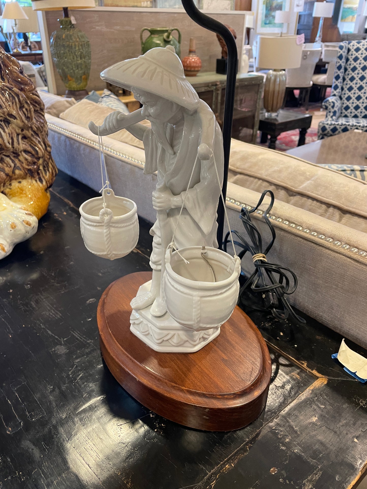 Blanc de Chine Lamp, chinese vintage, AS IS (Two available 0NU001 and 0NU002)