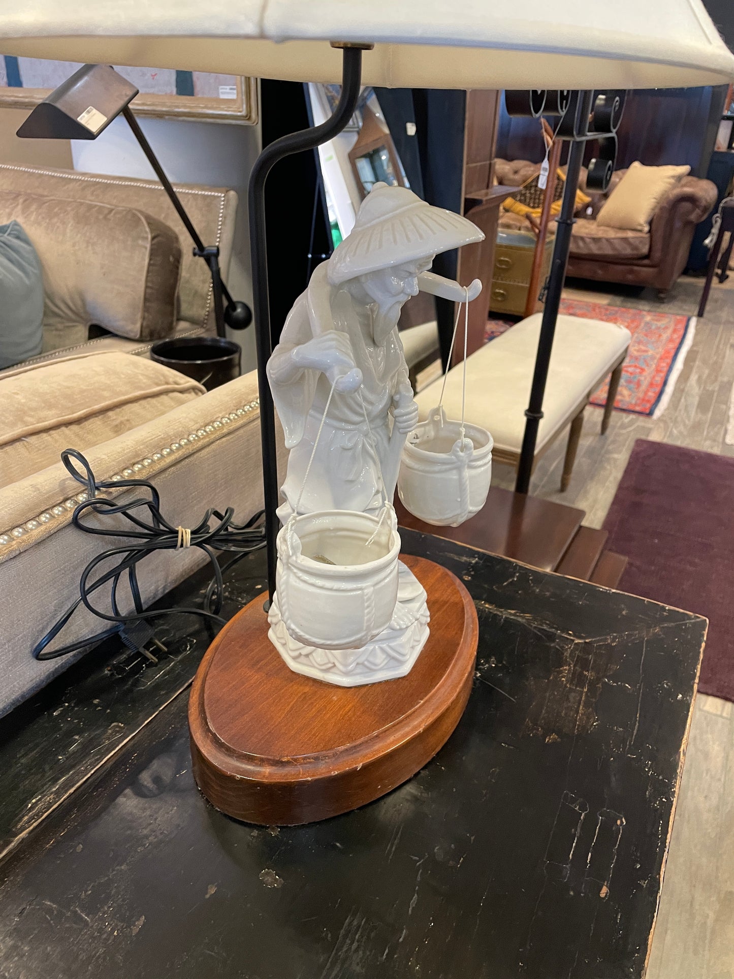 Blanc de Chine Lamp, chinese vintage, AS IS (Two available 0NU001 and 0NU002)