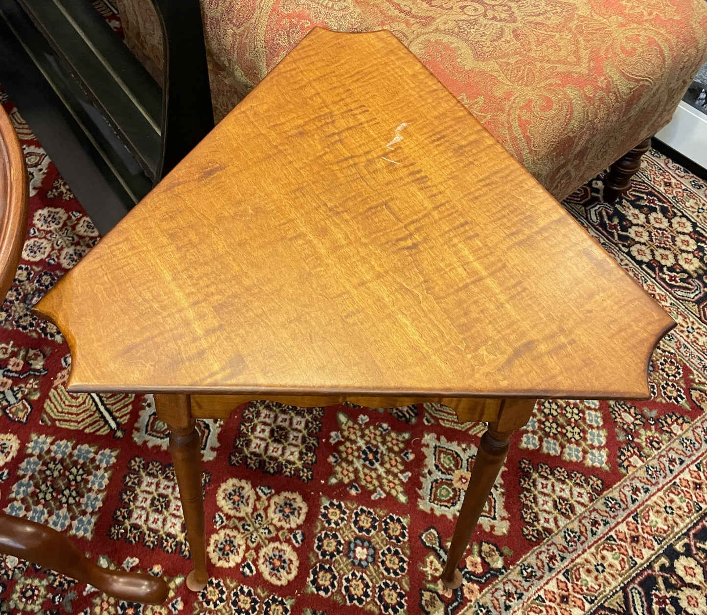 River Bend Triangle Table, Tiger Maple, AS IS (0C400A)
