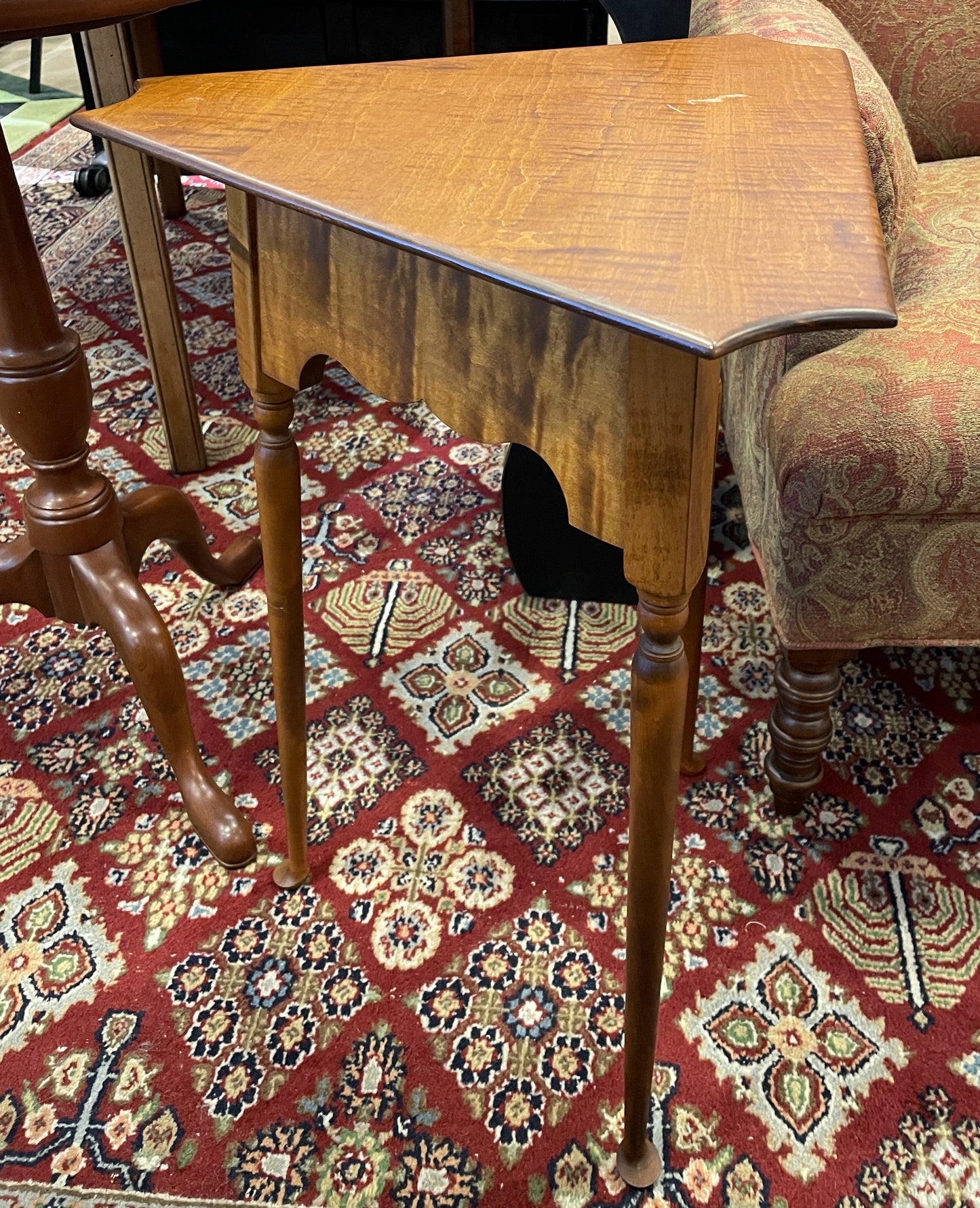 River Bend Triangle Table, Tiger Maple, AS IS (0C400A)