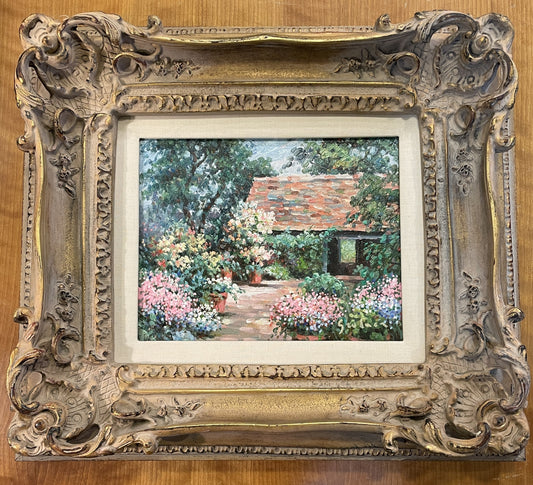 Impressionist Garden Scene oil on canvas, signed (0G6002)