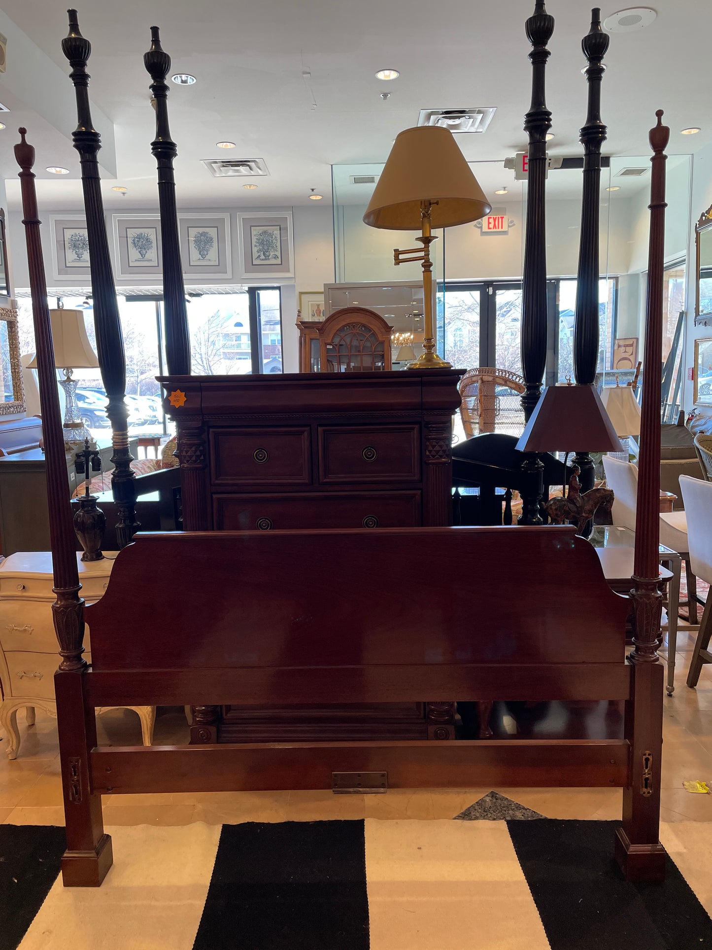 Baker Mahogany Four Poster Queen Bed (0CZ002)