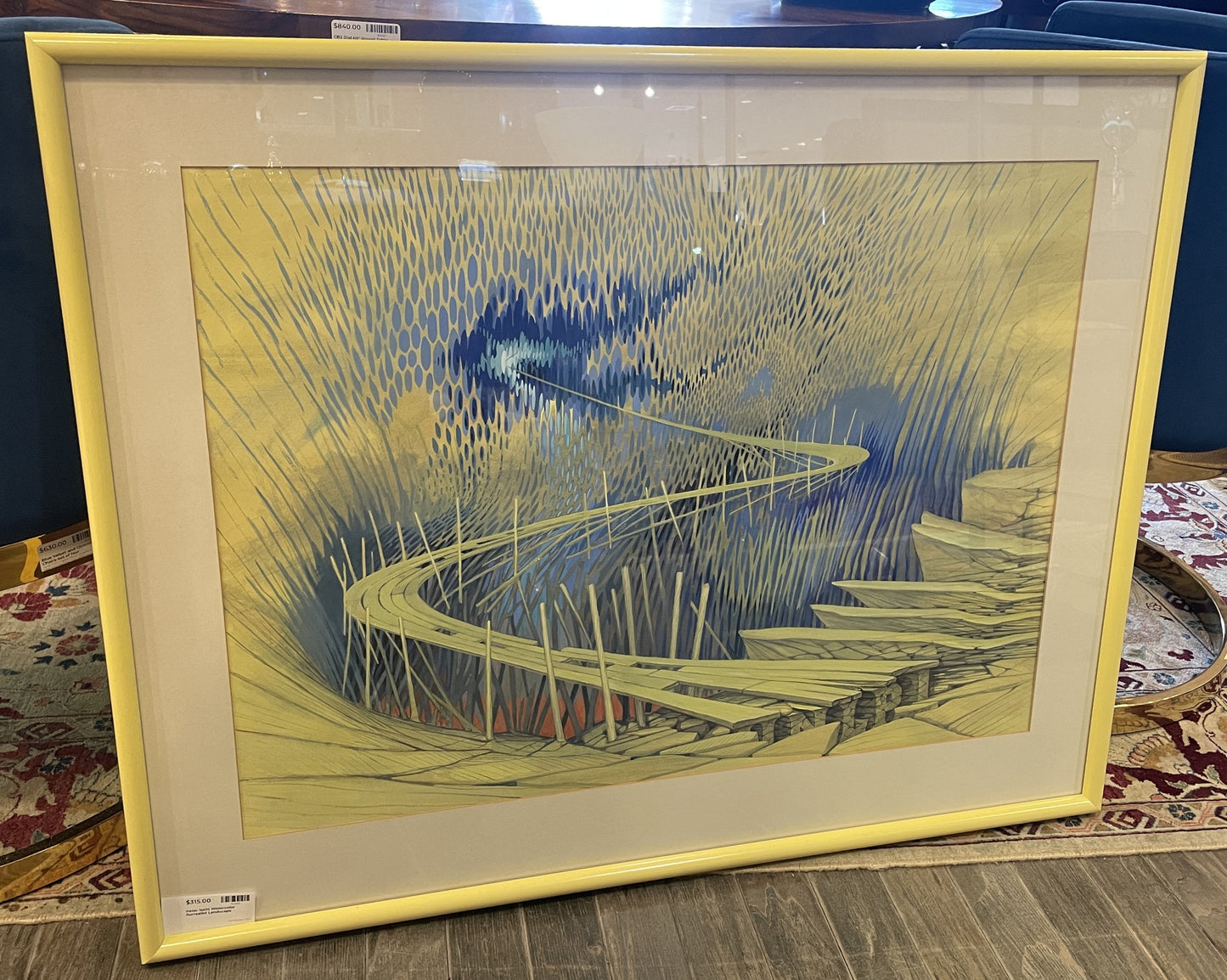 Peter Issitt Watercolor Surrealist Landscape (0G5002)