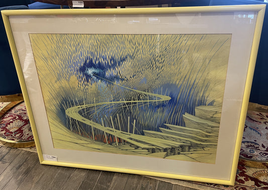 Peter Issitt Watercolor Surrealist Landscape (0G5002)