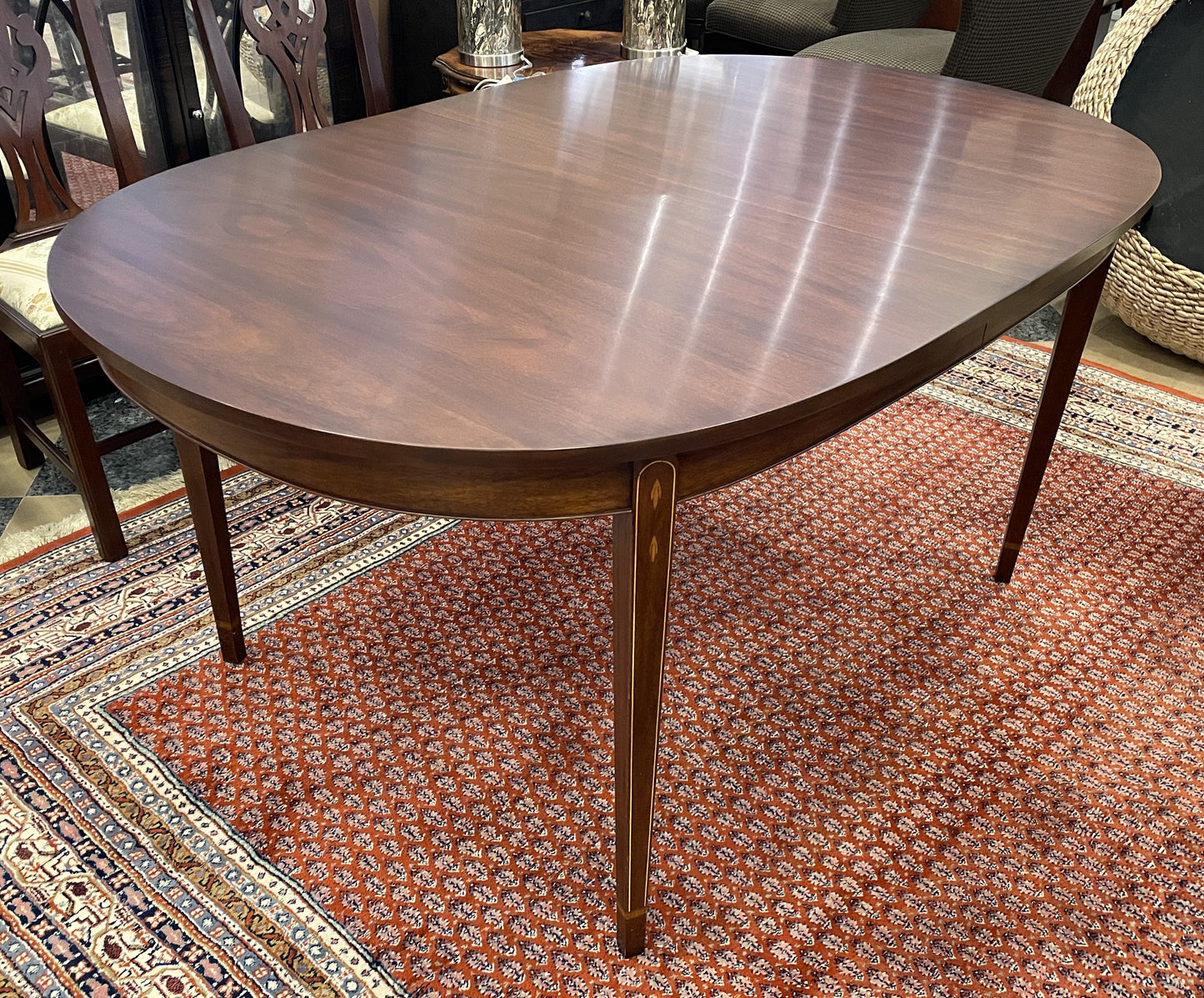 Mahogany Inlaid Dining Table, Oval (0C400J)