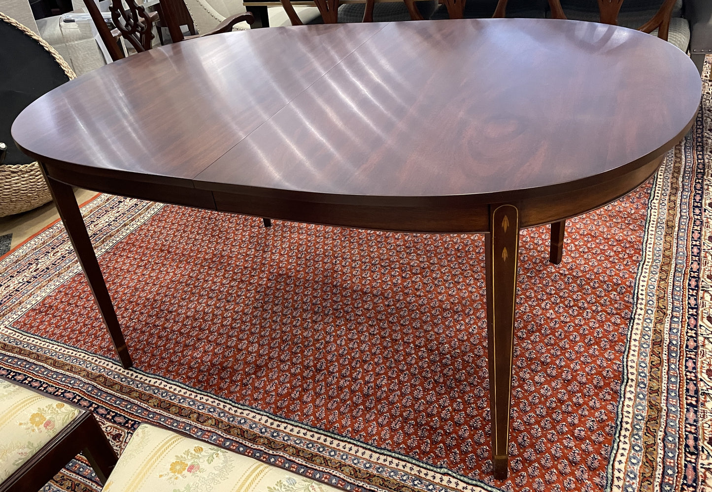 Mahogany Inlaid Dining Table, Oval (0C400J)