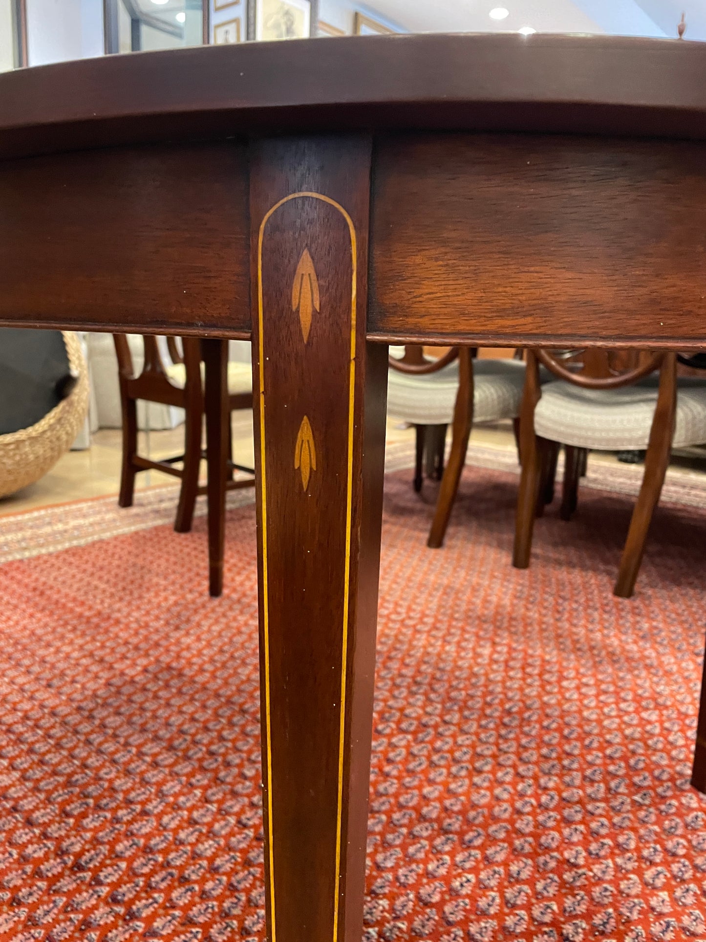 Mahogany Inlaid Dining Table, Oval (0C400J)