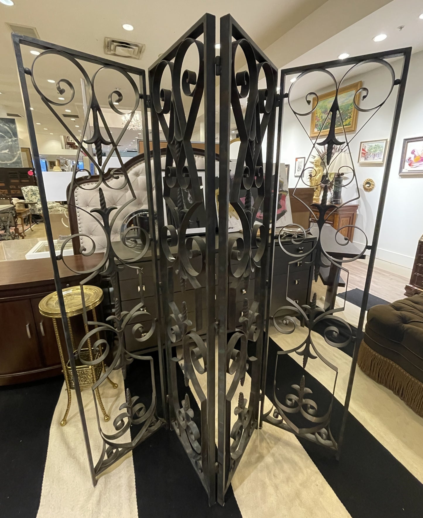 French Iron 4 Panel Room Divider (0JR007)
