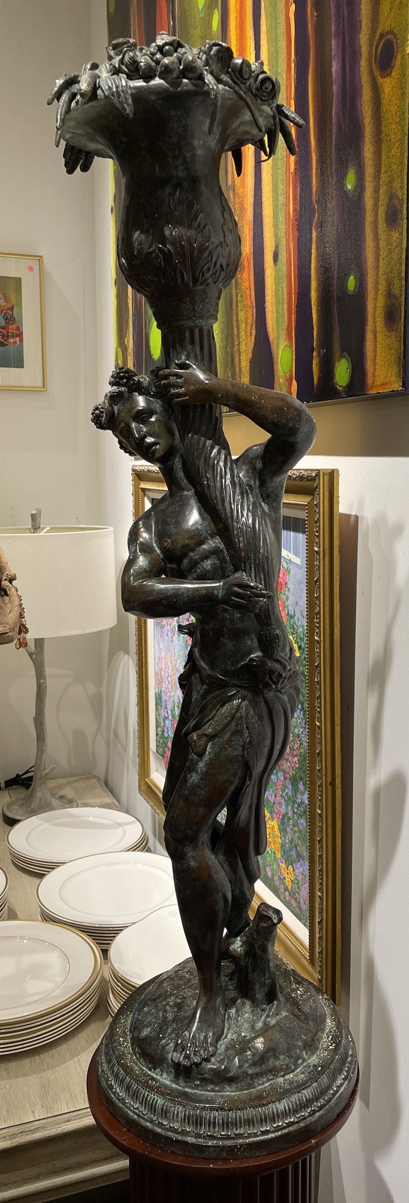 Maitland Smith Bronze Figural with Flowers (0JQ00A)