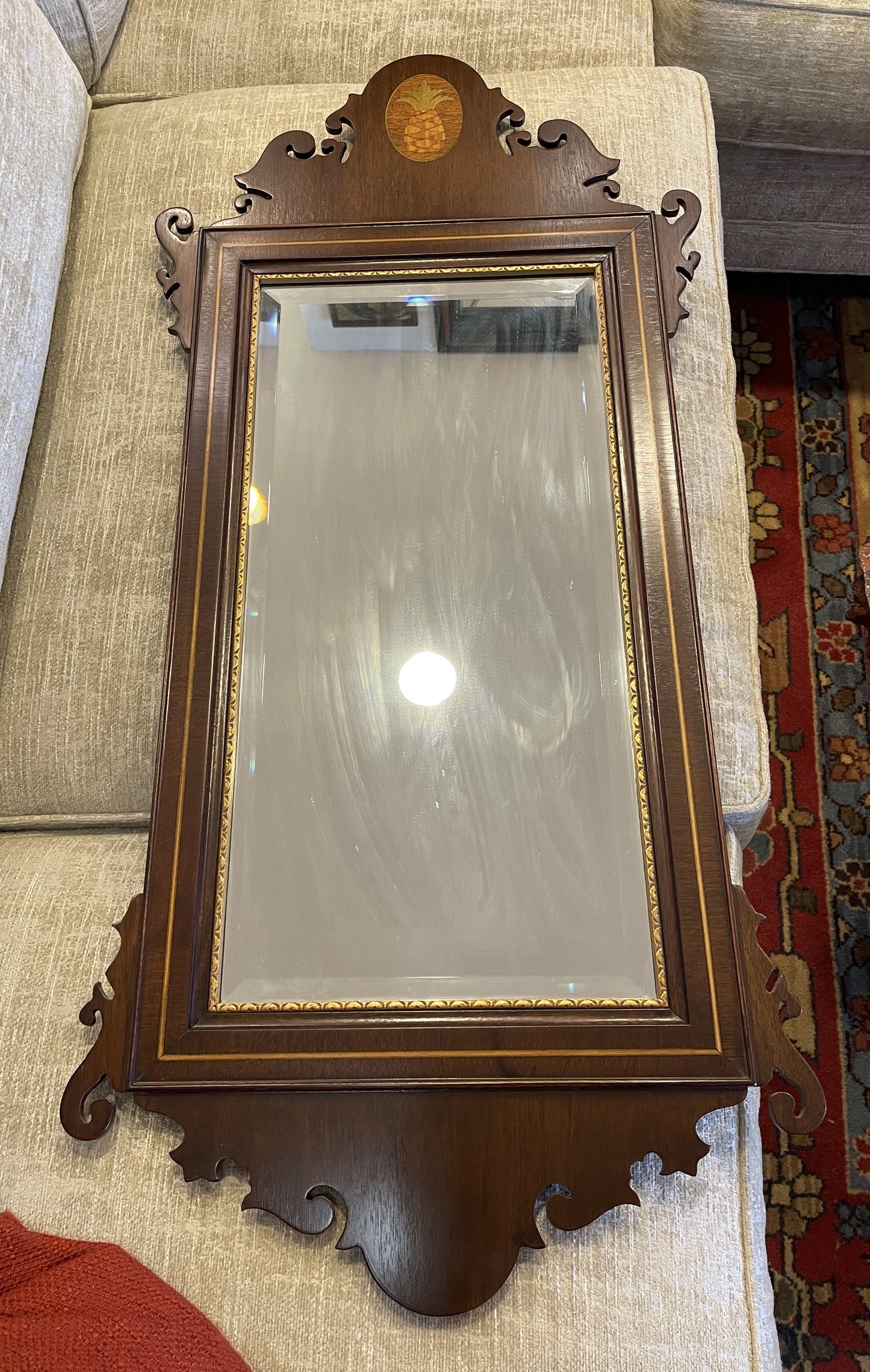 Federal Mahogany Mirror with Pineapple Inlay (0C4013)