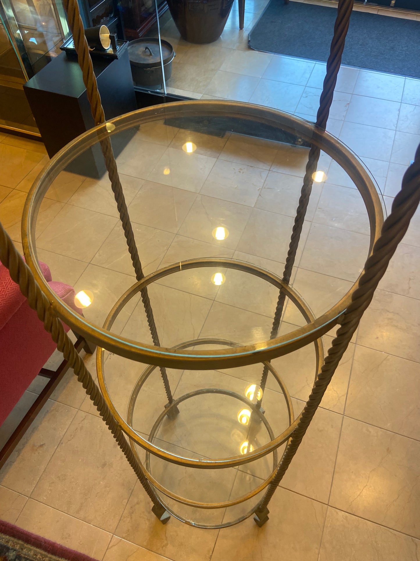 Glass and Metal Etagere (24921)