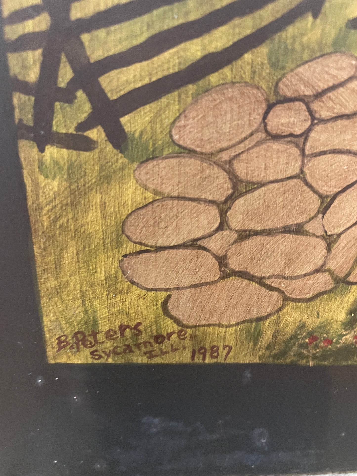 B. Peters Folk Art painting on board, 1987 (0C4016)