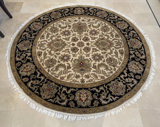 6' Round HK Rug, Gold/Black (0G8001)
