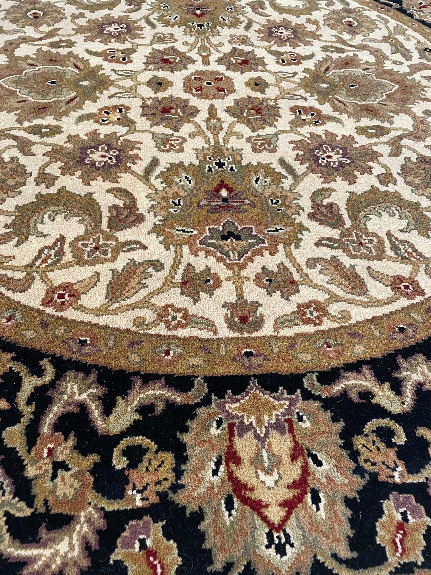 6' Round HK Rug, Gold/Black (0G8001)