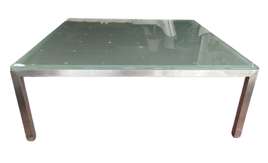Room and Board Chrome and Glass Coffee Table (0C8008)