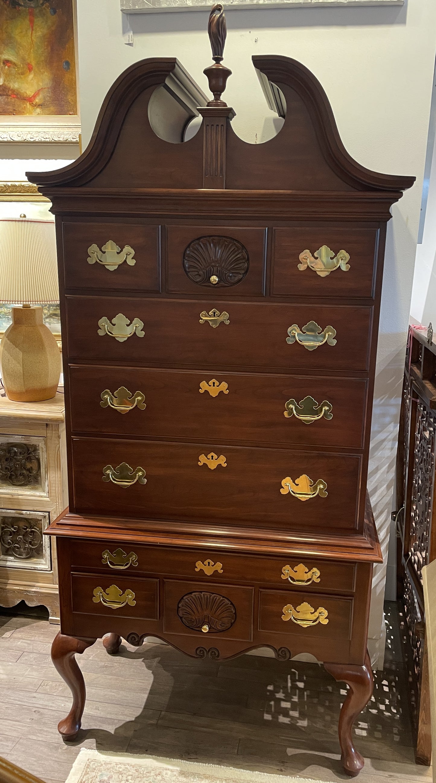 Henkel Harris Highboy with Removable Pediment (0C401N)