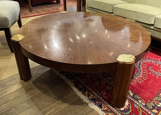 Baker Coffee Table with Brass Accents, Vintage AS IS (0G1009)