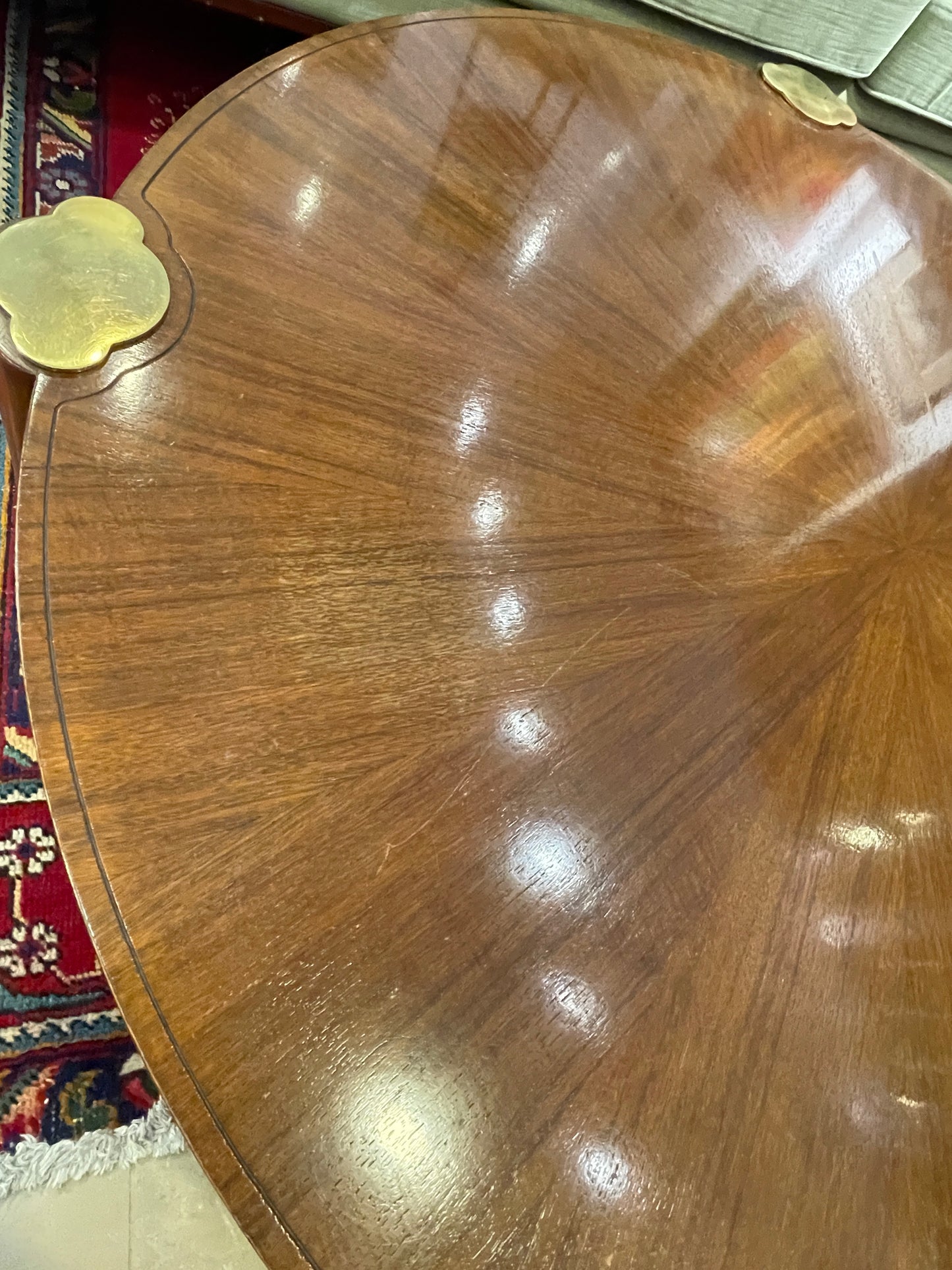Baker Coffee Table with Brass Accents, Vintage AS IS (0G1009)