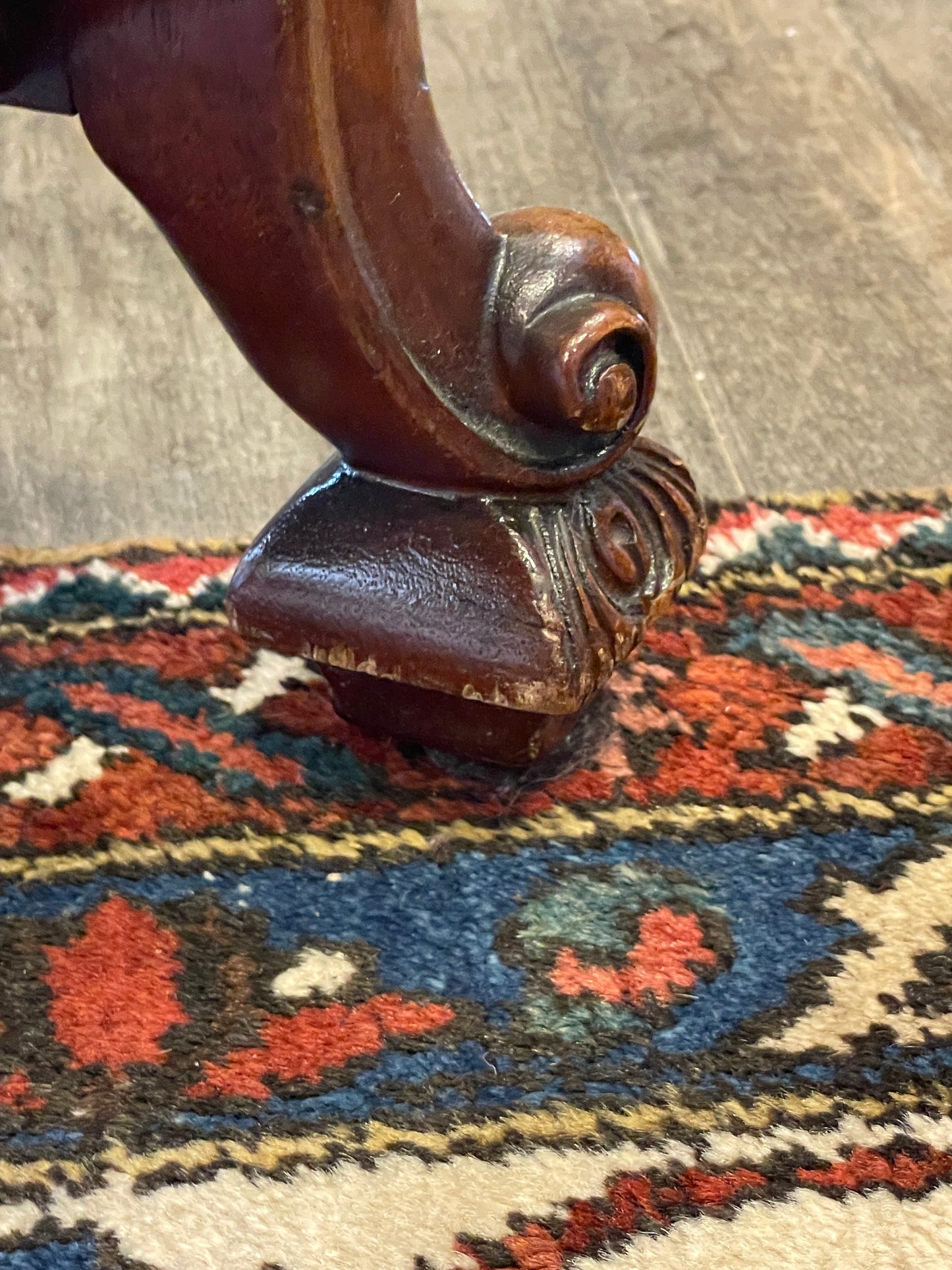 Antique French Walnut Arm Chair with floral upholstery (0NW008)