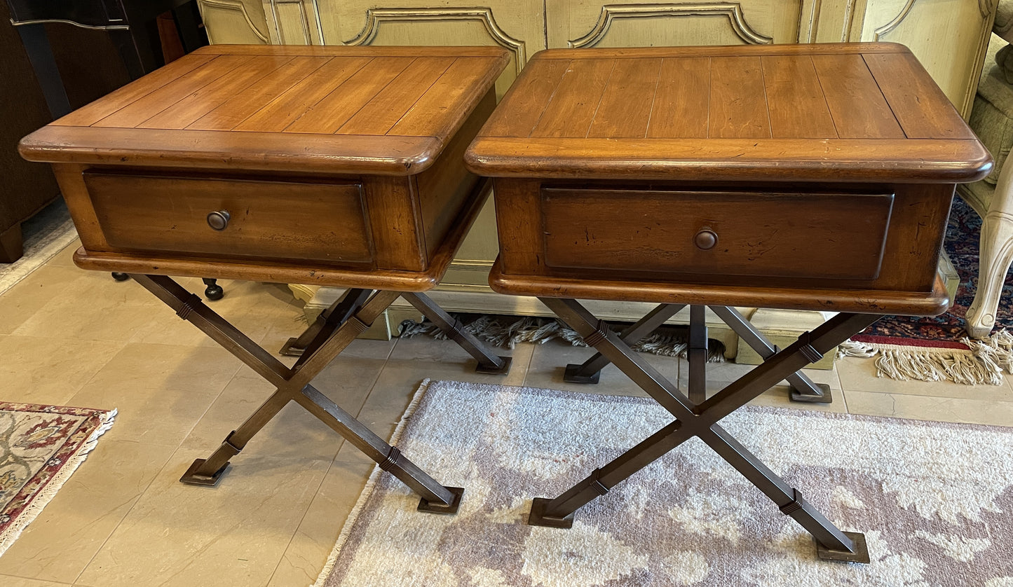 X-base Nightstands With Single Drawer, a pair (0NW00B)