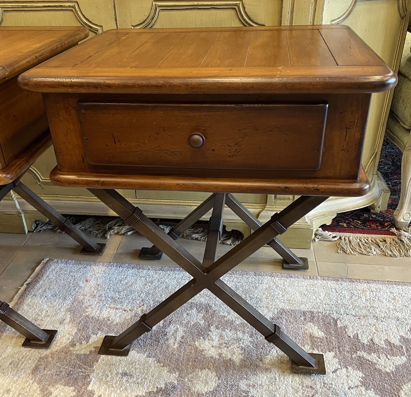 X-base Nightstands With Single Drawer, a pair (0NW00B)