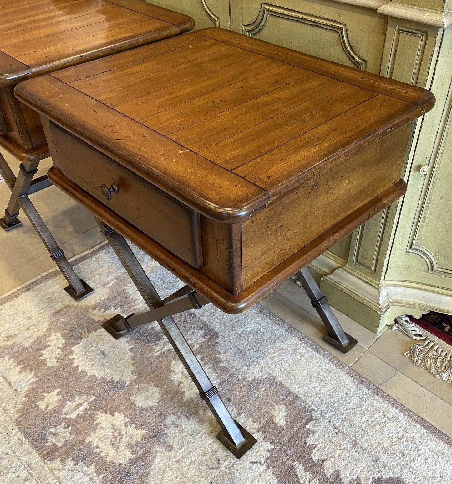 X-base Nightstands With Single Drawer, a pair (0NW00B)