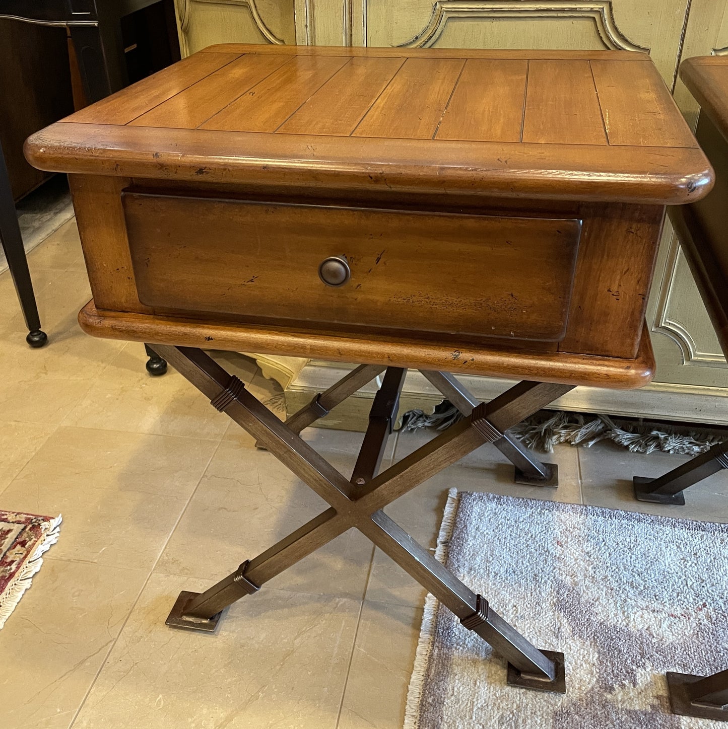 X-base Nightstands With Single Drawer, a pair (0NW00B)