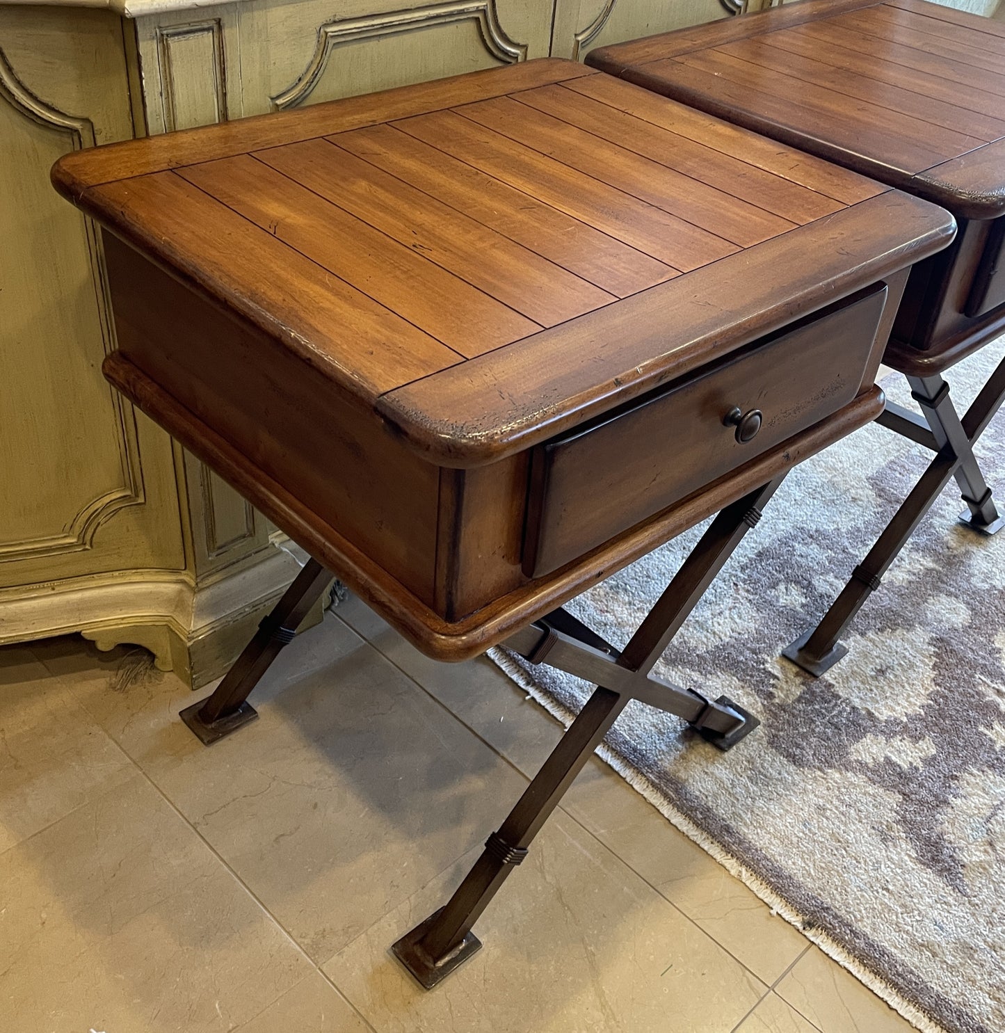 X-base Nightstands With Single Drawer, a pair (0NW00B)