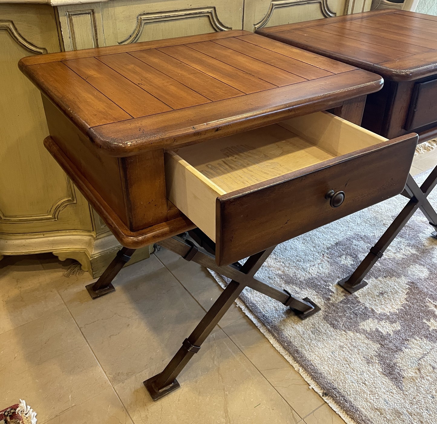 X-base Nightstands With Single Drawer, a pair (0NW00B)