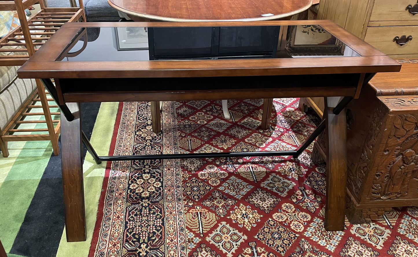 Glass Topped Computer Desk, AS IS (0NW00C)