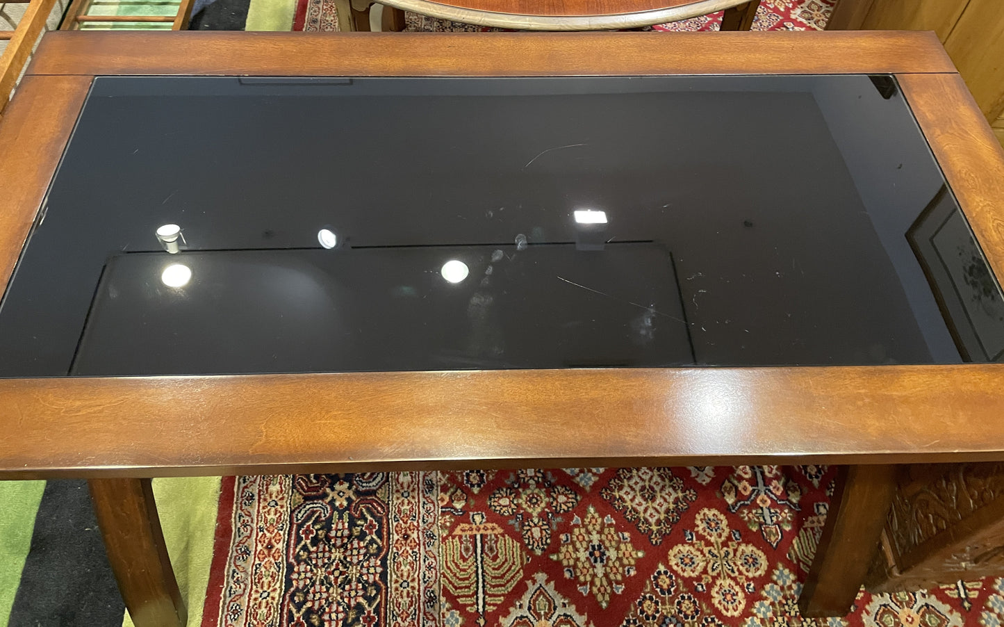 Glass Topped Computer Desk, AS IS (0NW00C)
