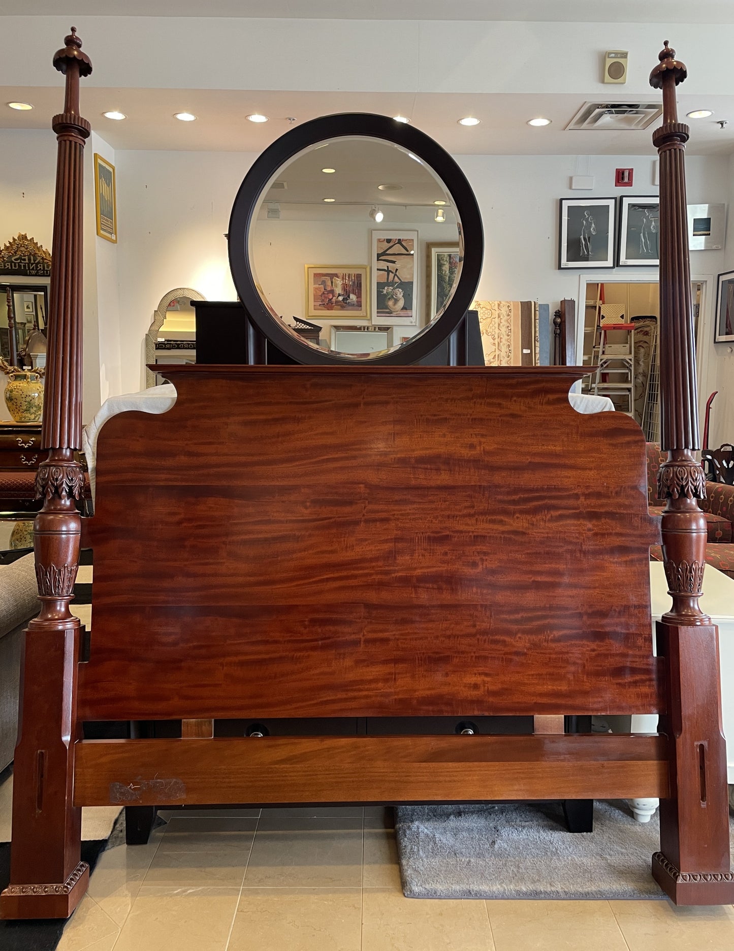 Baker Mahogany Hepplewhite Queen Four Poster Bed (0AC001)