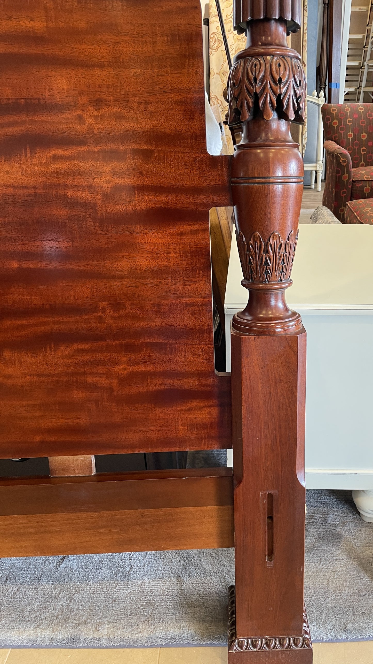 Baker Mahogany Hepplewhite Queen Four Poster Bed (0AC001)