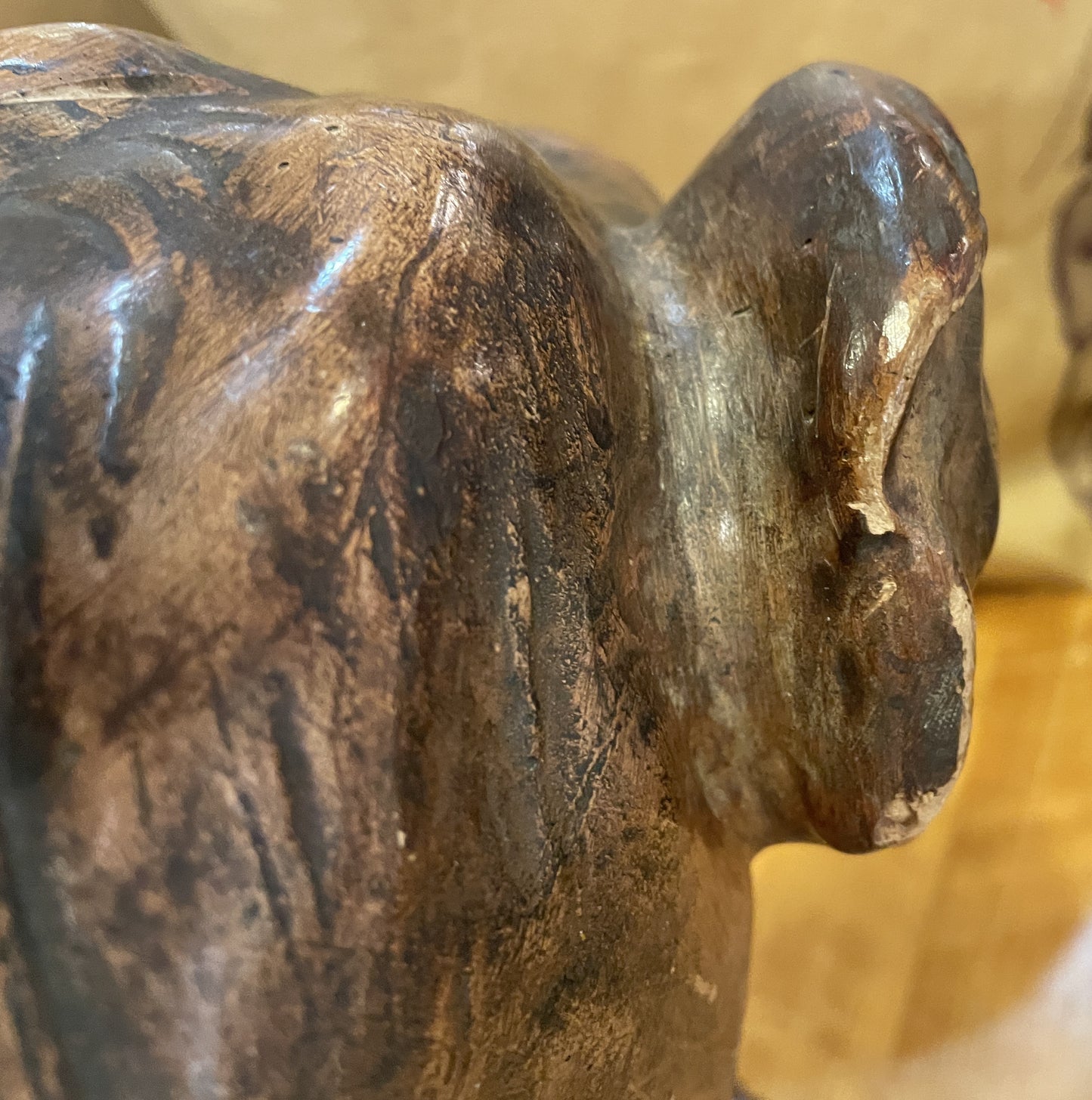 Poured Mold Mama Elephant with Baby Sculpture, AS IS (0NW00H)