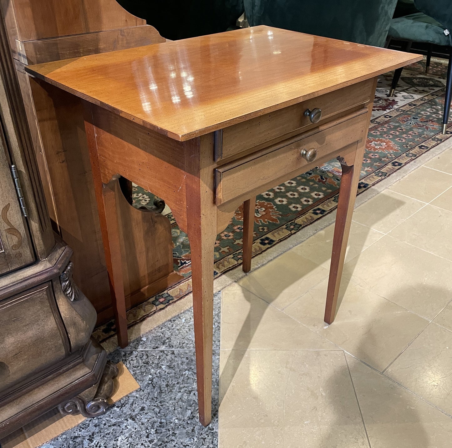 Wright Table Company Two Drawer End Table, AS IS (0C4018)