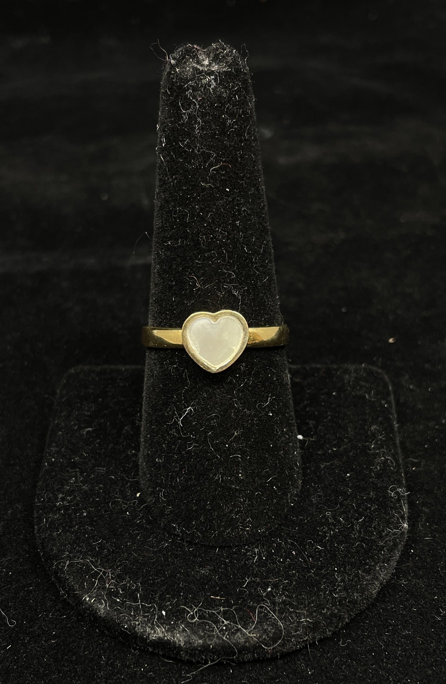 Mother of Pearl Heart Ring (sterling and 14K) (0KA00H)