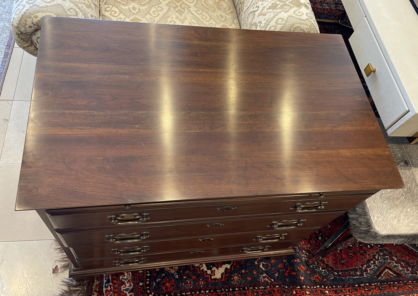 Henkel Harris Block Front Mahogany 5 Drawer Chest (0C401P)