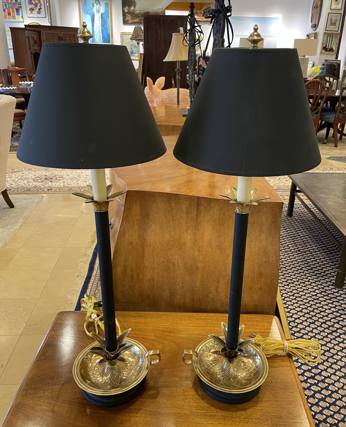 Pair of Frederick Cooper Pineapple Buffet Lamps (0CB003)