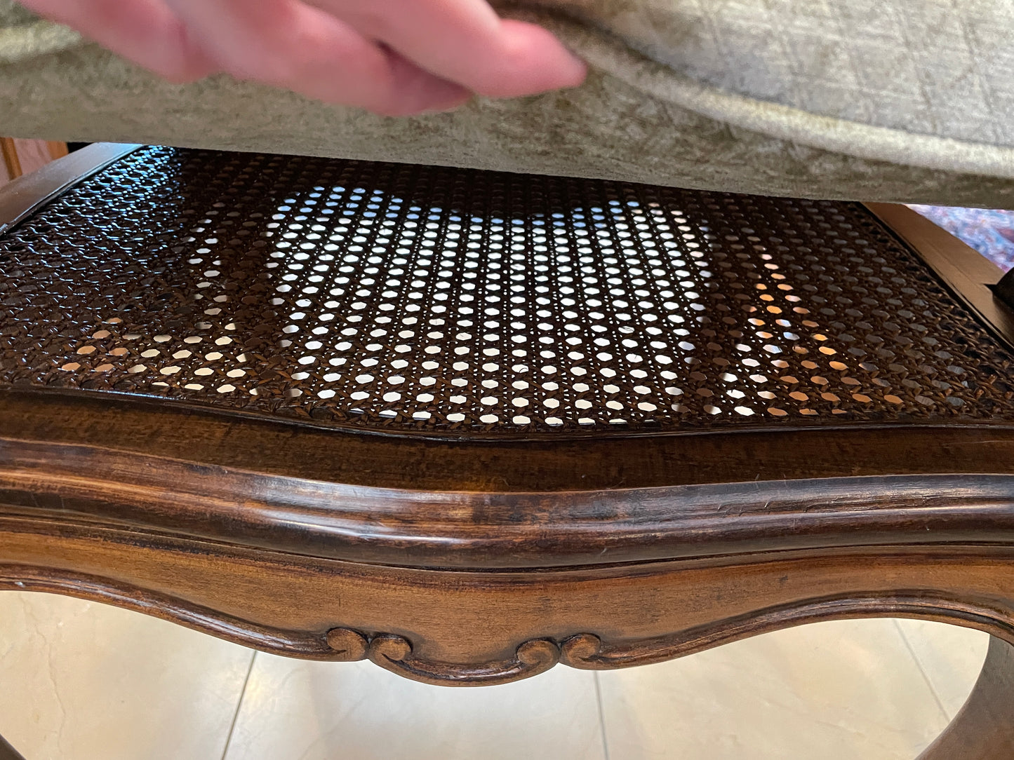Set of 6 Pierre Colletier Reproduction Louis XV Caned Seat Dining Chairs (0NW00J)