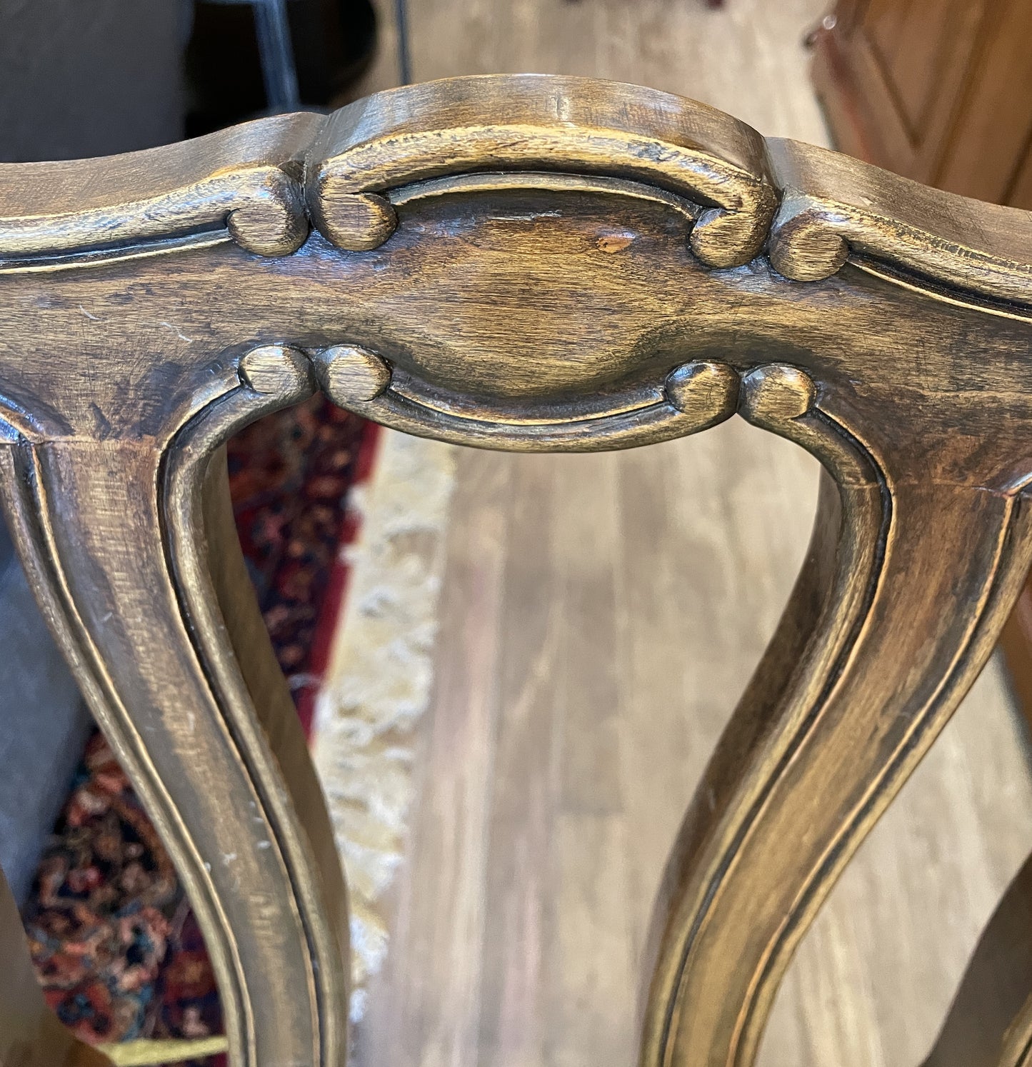 Set of 6 Pierre Colletier Reproduction Louis XV Caned Seat Dining Chairs (0NW00J)