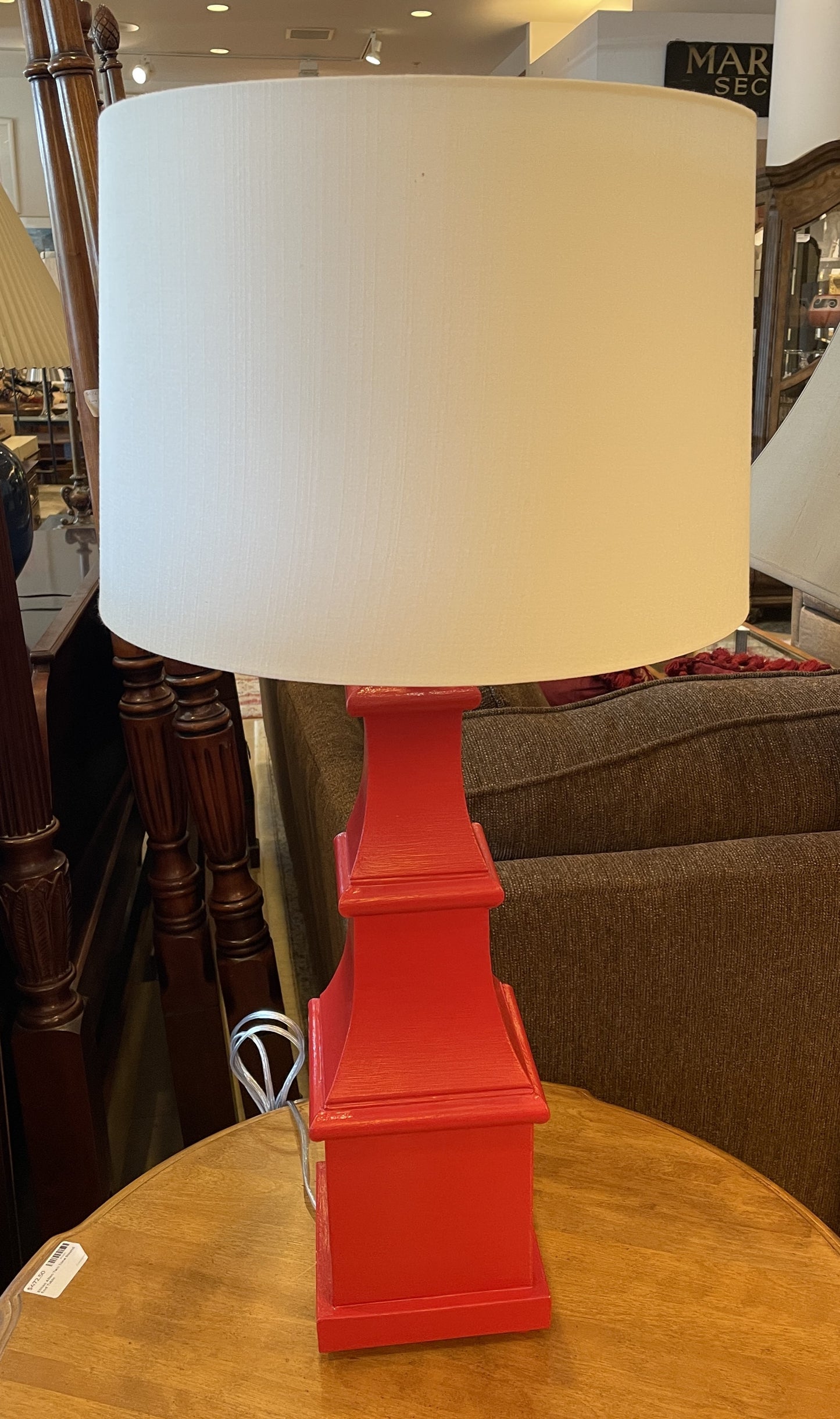 Worlds Away Allegra Lamp in Red, Pagoda Shape (0JC00T)