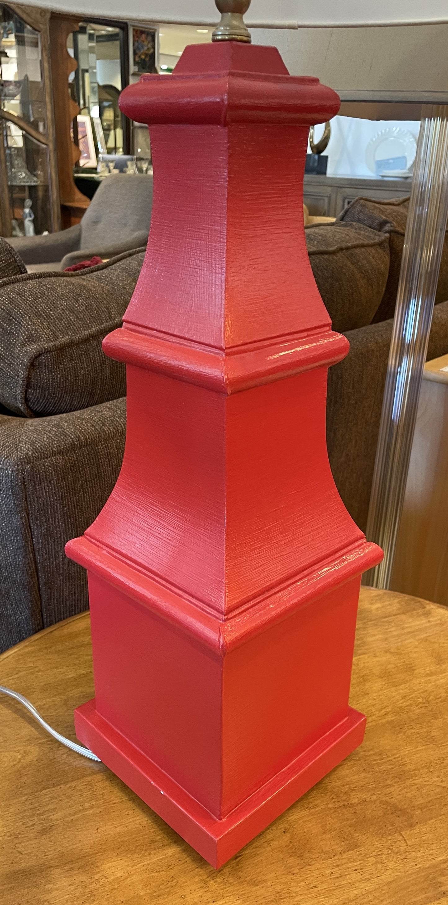 Worlds Away Allegra Lamp in Red, Pagoda Shape (0JC00T)