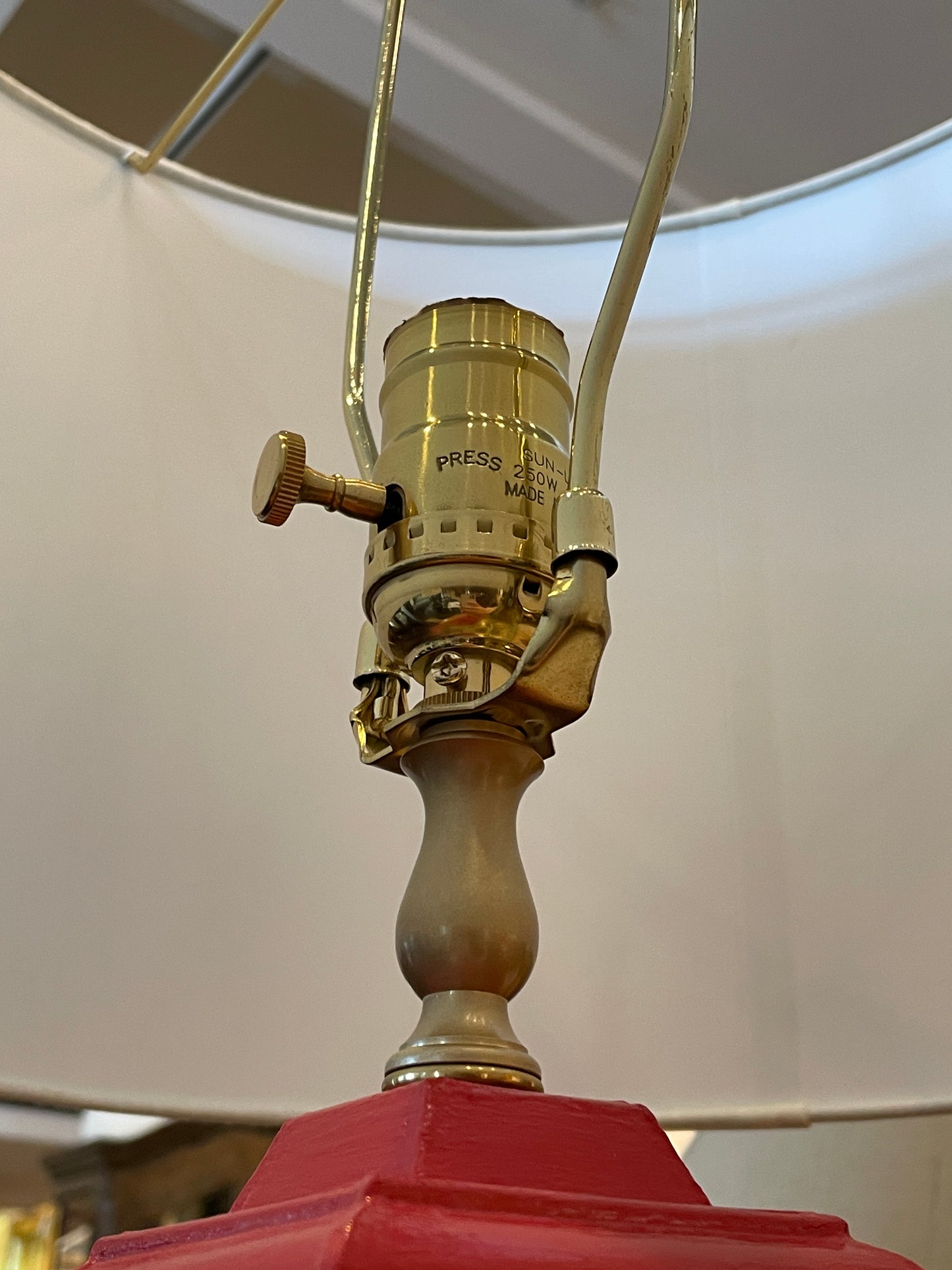Worlds Away Allegra Lamp in Red, Pagoda Shape (0JC00T)