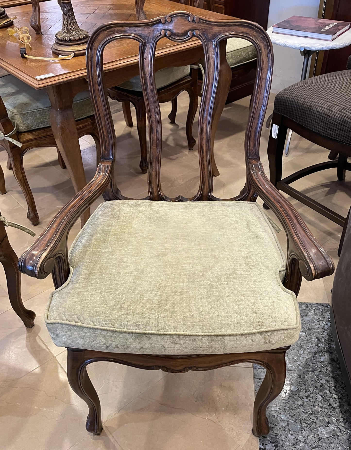 Set of 6 Antique Louis XV Caned Seat Dining Chairs (0NW00I)