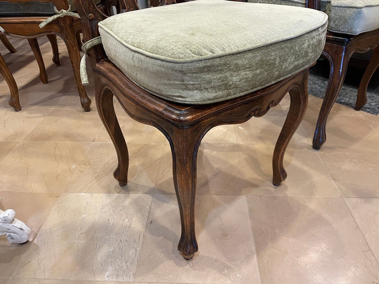 Set of 6 Antique Louis XV Caned Seat Dining Chairs (0NW00I)
